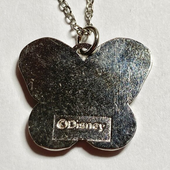 Vintage Disney Tinker Bell SilverMist Charm Necklace 18" Chain Fairy Silver Tone - Picture 3 of 6
